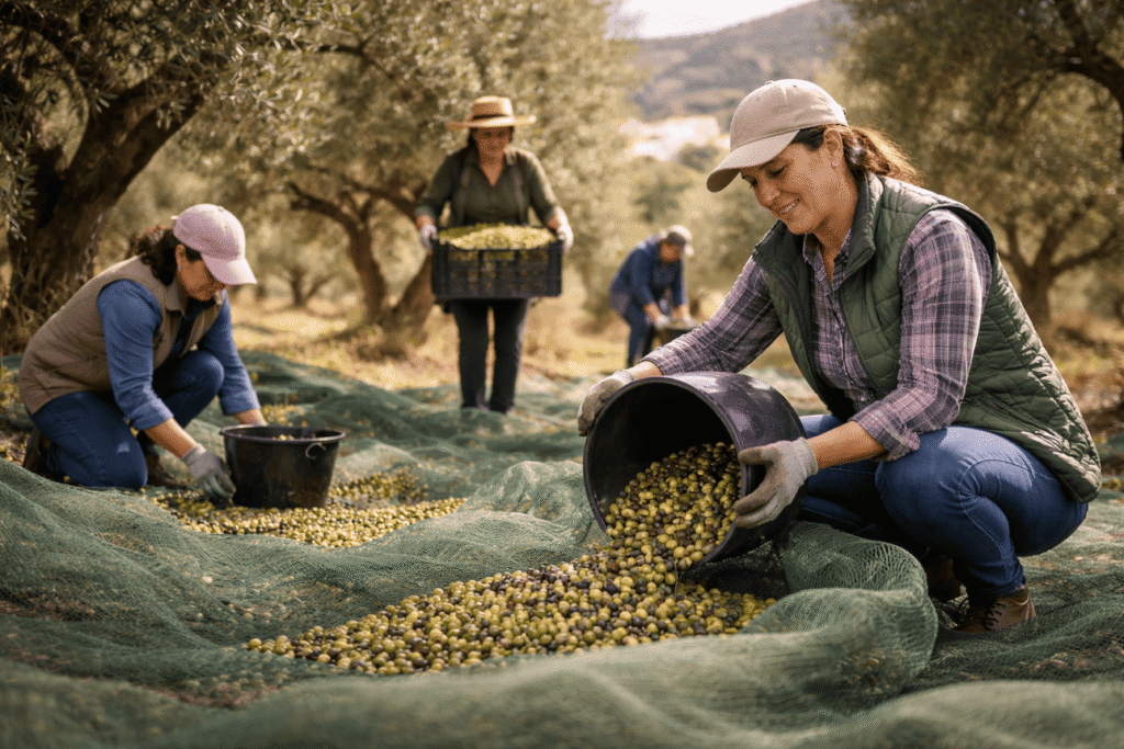 Mujeres rurales_en el olivar_Imagenes creadas con IA (1)